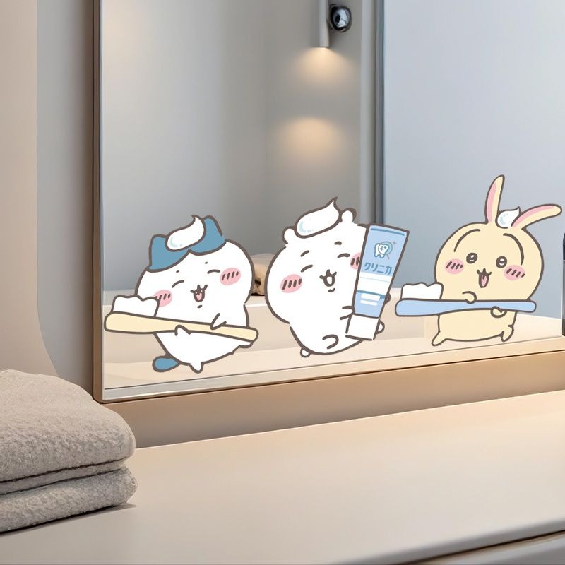 Home Bathroom Gadgets - Горячая новинка: Наклейки-зеркала Chiikawa с сильным