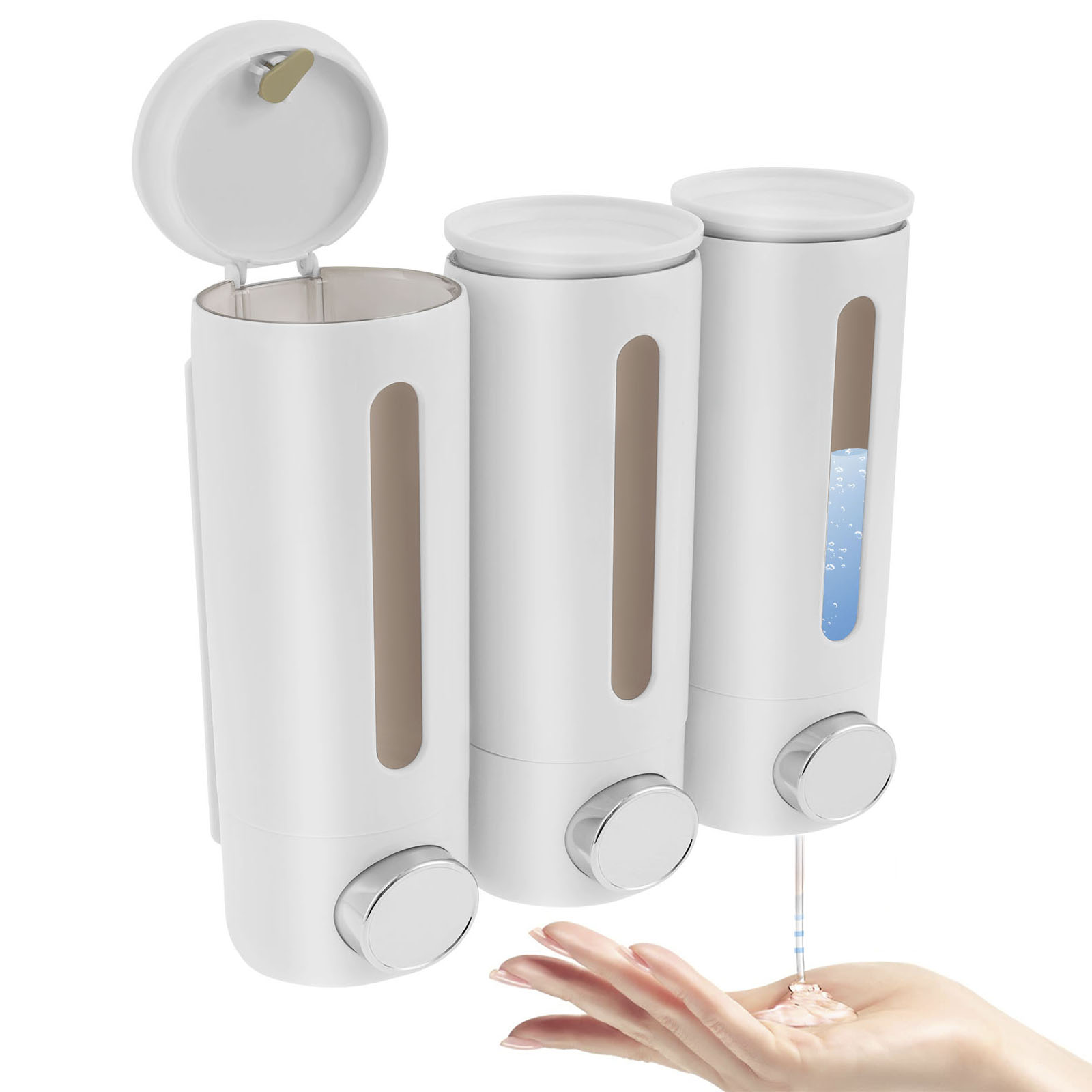 Home Bathroom Wall Soap Dispenser - Ручной дозатор мыла с 3 головками,