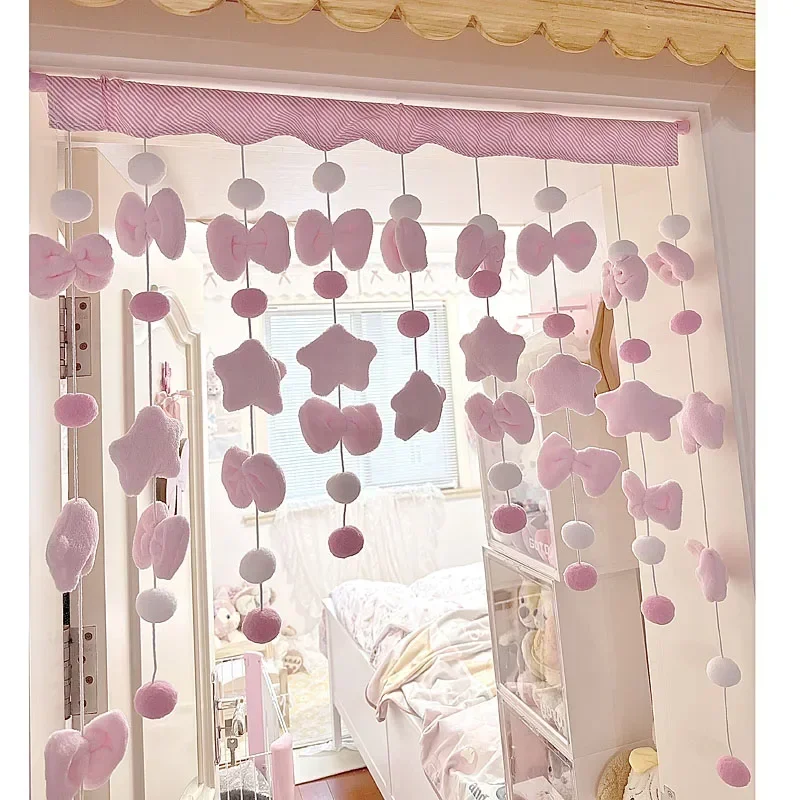 Home Bathroom Products - Розовый милый бант, короткая занавеска, перегородка,
