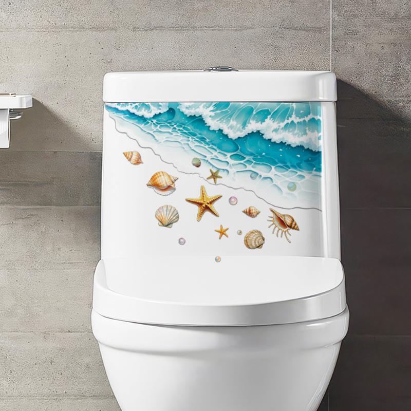 Home Bathroom Design - Наклейка на туалетную дверь в морском