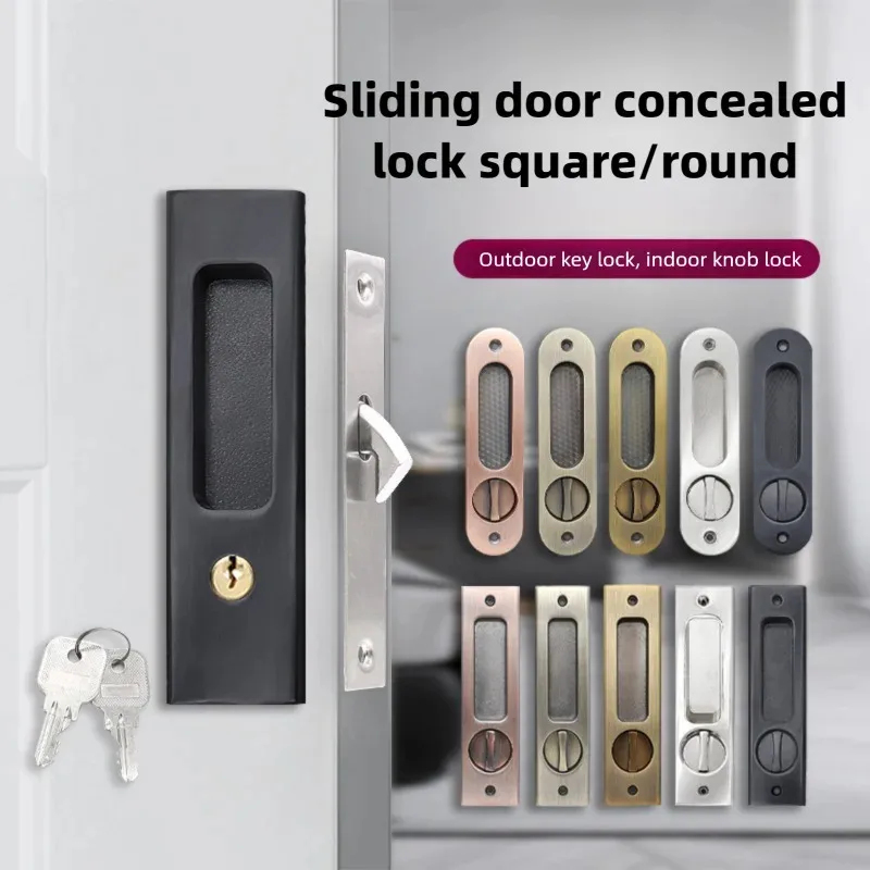 Home Bathroom Lock - Усиленный черный крючковый замок для раздвижных
