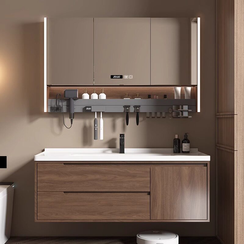Home Bathroom Partition Wall - Деревянный современный шкаф для ванной комнаты