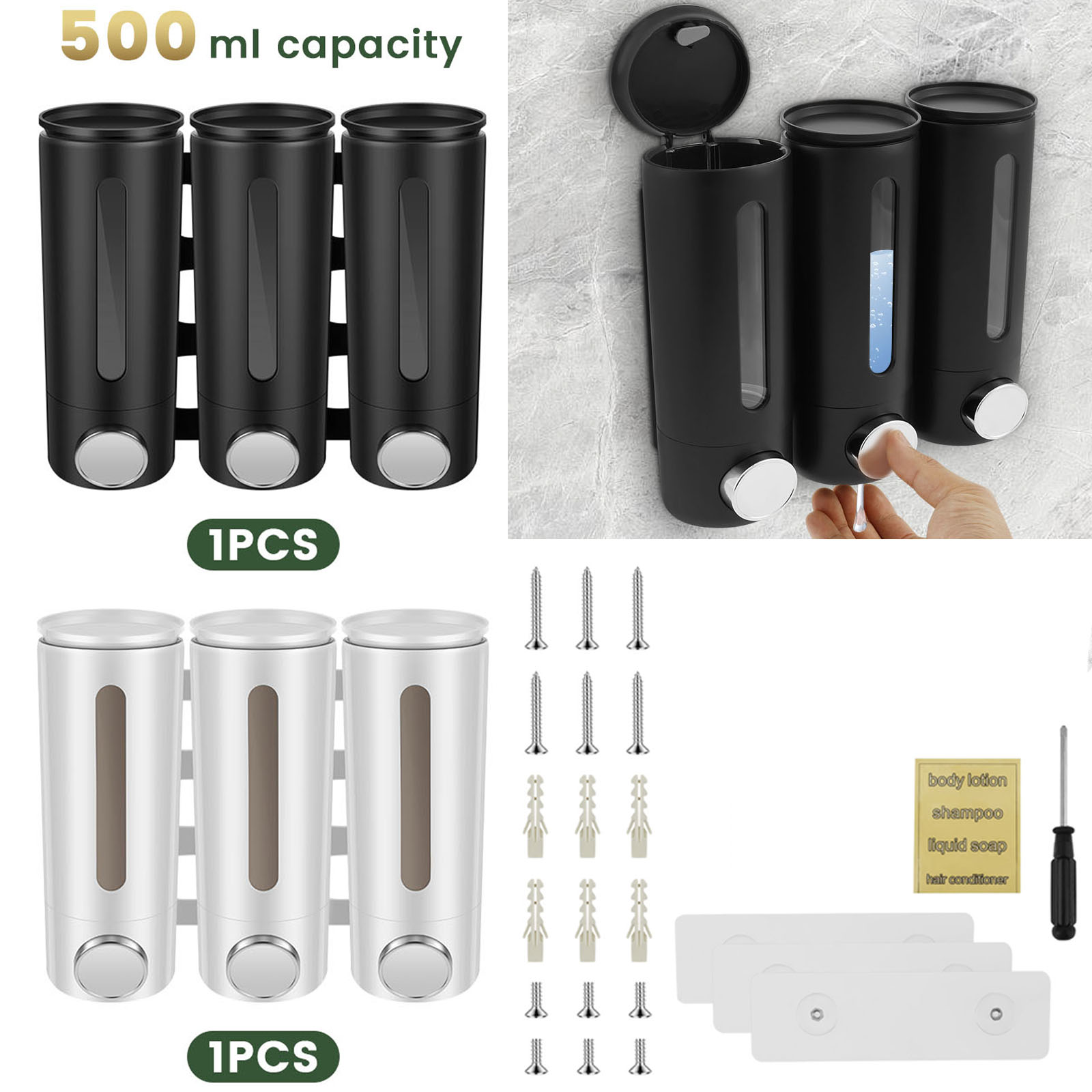Home Bathroom Wall Soap Dispenser - 500 мл настенный дозатор жидкого мыла