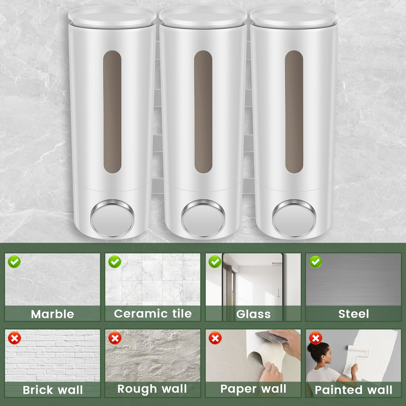 Ручной дозатор мыла с 3 головк – обзор и цена Home Bathroom Wall Soap Dispenser