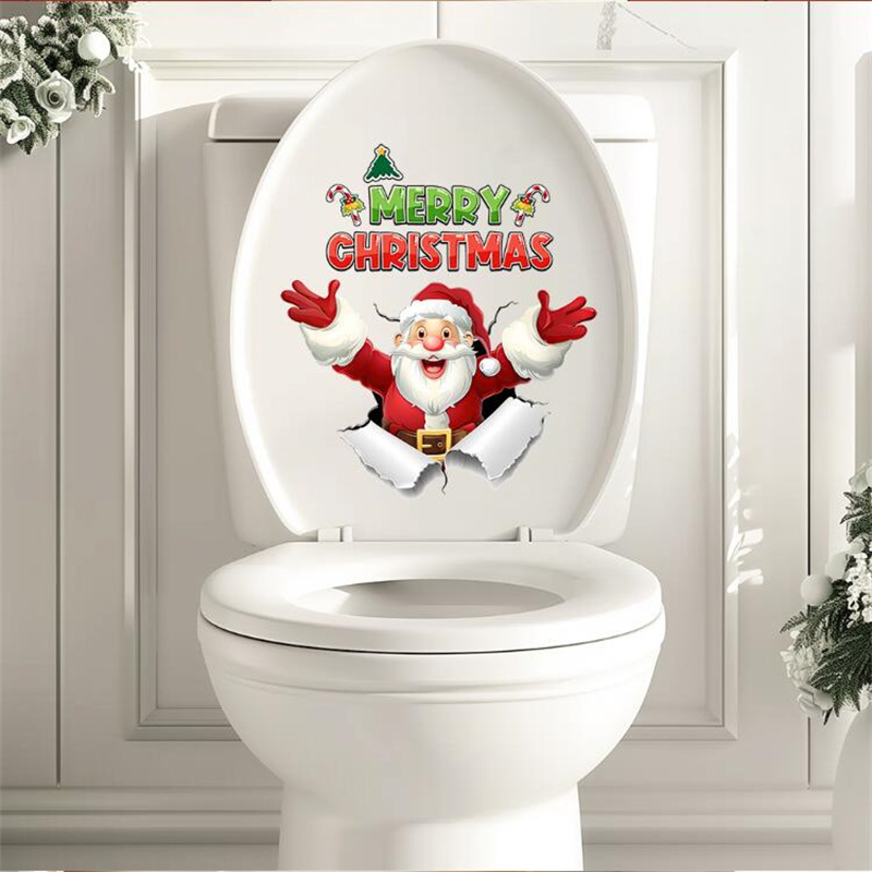 Новогодняя наклейка на унитаз  – обзор и цена Home Bathroom Break